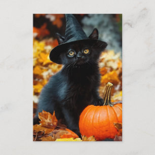 Halloween Black Cat and Pumpkin Enclosure Card