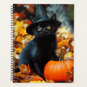 Halloween Black Cat and Pumpkin Planner