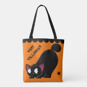 Halloween Black Cat and Spider Tote Bag (Back)