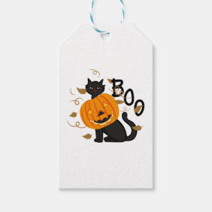 Halloween Black cat Boo Gift Tags