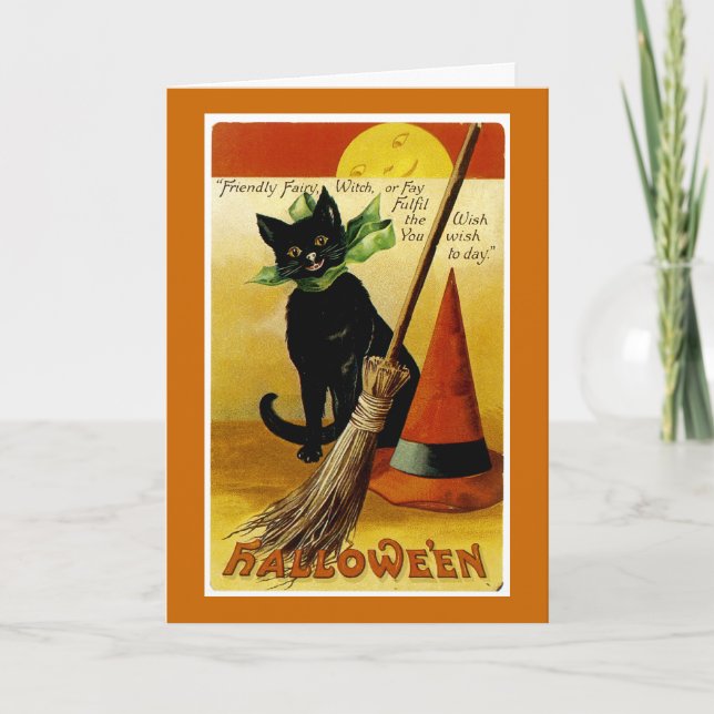 Halloween Black Cat Card (Front)