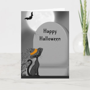 Halloween Black Cat Card