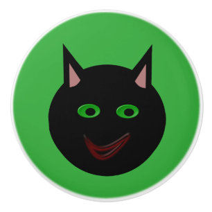 Halloween Black Cat Ceramic Knob