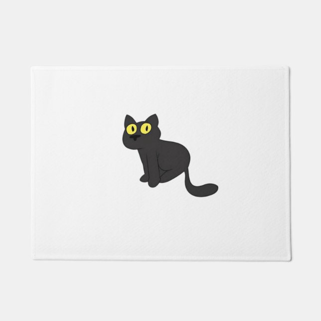 Halloween Black Cat Classic T-Shirt Doormat (Front)