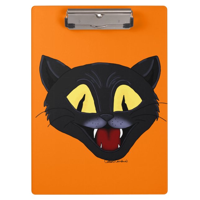 Halloween Black Cat Clipboard (Front)