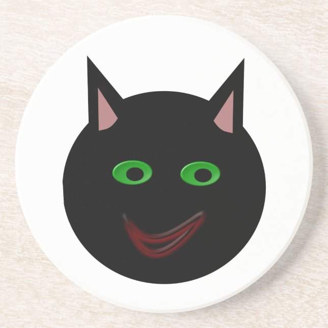 Halloween Black Cat Coasters (Front)