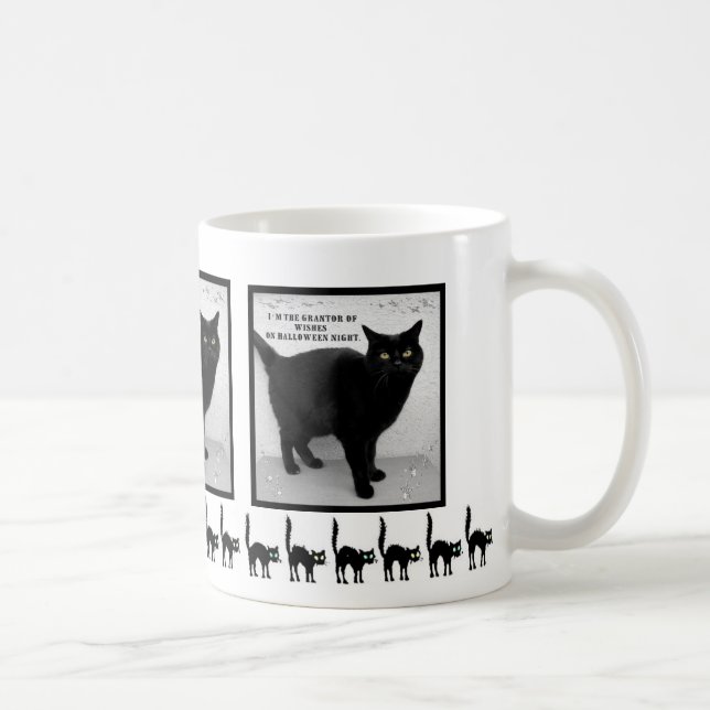 Halloween Black Cat Coffee Mug (Right)