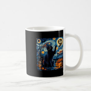 Halloween Black Cat Comma La Starry Night Art Kama Coffee Mug
