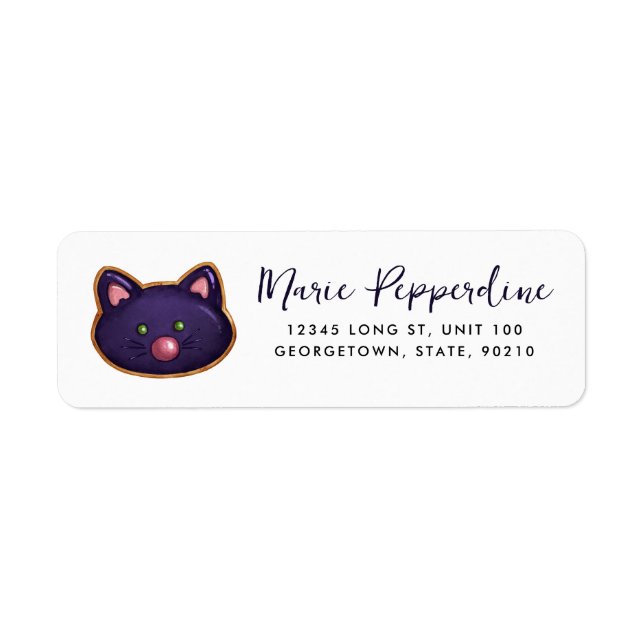 Halloween Black Cat Cookie Customisable (Front)