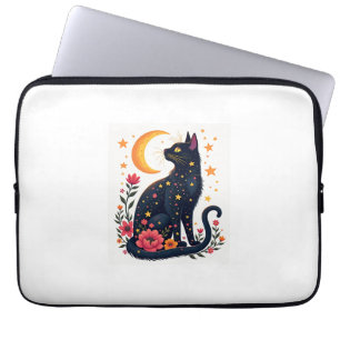 Halloween Black Cat Costume Mystical Cat Lover Wom Laptop Sleeve
