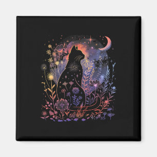 Halloween Black Cat Costume Mystical Cat Lover Wom Magnet