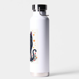 Halloween Black Cat Costume Mystical Cat Lover Wom Water Bottle