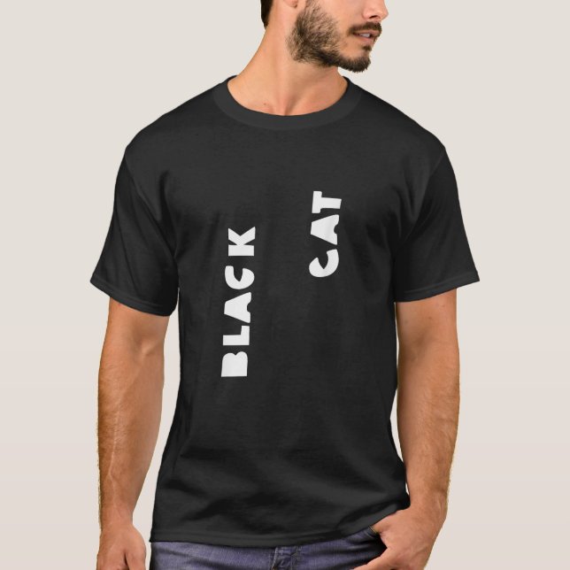 Halloween Black Cat Costume Optical Illusion Graph T-Shirt (Front)