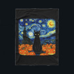 Halloween Black Cat Costume Van Gogh Starry Night  Fleece Blanket<br><div class="desc">Halloween Black Cat Costume Van Gogh Starry Night Men Women</div>