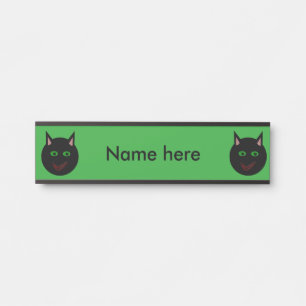 Halloween Black Cat Custom Hanging Sign
