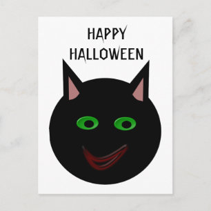 Halloween Black Cat Customisable Postcard