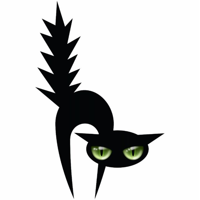 Halloween Black Cat Decoration Standing Photo Sculpture (Front)