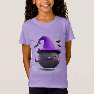 Halloween Black Cat Dressed as a Witch Hat T-Shirt
