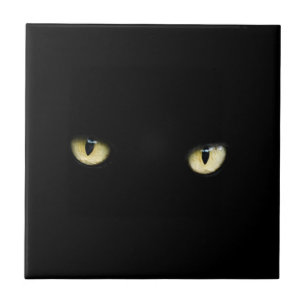 Halloween Black Cat Eyes Decorative Ceramic Tile