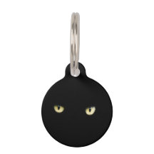 Halloween Black Cat Eyes Pet Tag