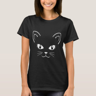 Halloween Black Cat Face _ Kitty Lover T-Shirt