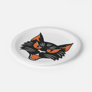 Halloween Black Cat Face Paper Plate