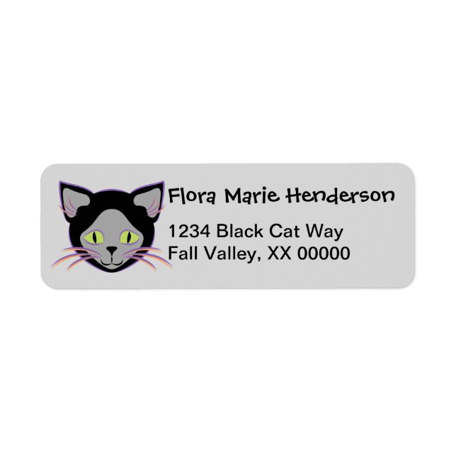 Halloween Black Cat Face Personalised Name (Front)