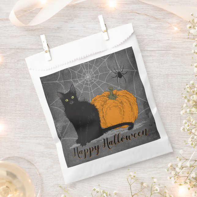 Halloween Black Cat Favour Bags (Clipped)