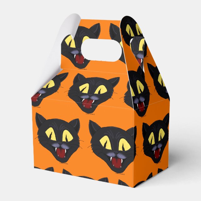 Halloween Black Cat  Favour Box (Front Side)