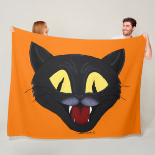 Halloween Black Cat Fleece Blanket
