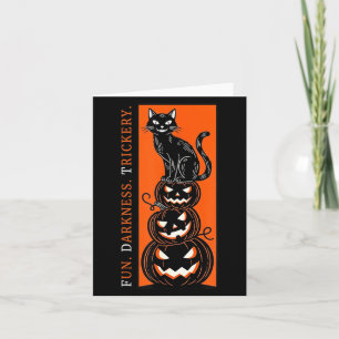 Halloween Black Cat _ Fun Darkness Trickery - Card