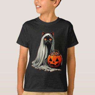 Halloween Black Cat Ghost Costume Pumpkin 1 T-Shirt