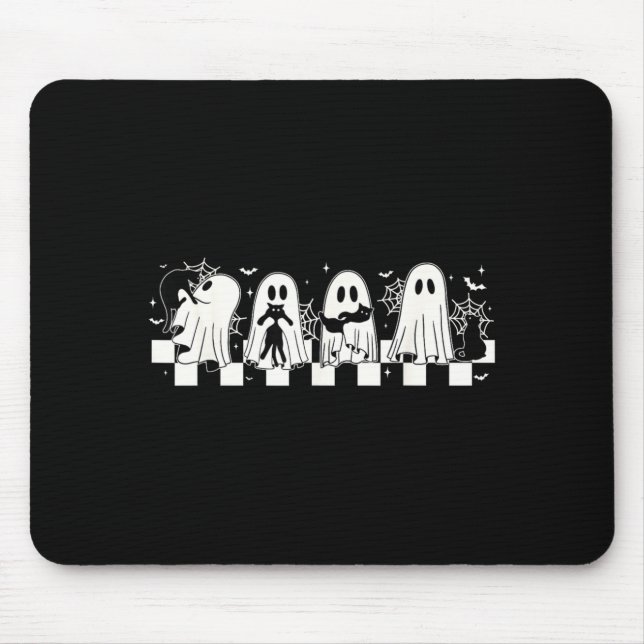 Halloween Black Cat Ghost Halloween Ghost Spooky Mouse Mat (Front)