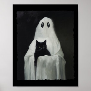 Halloween Black Cat Ghost  Spooky Season Costume  Poster