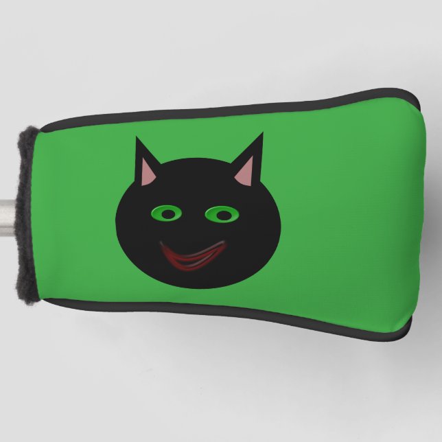 Halloween Black Cat Golf Putter Cover (Front)