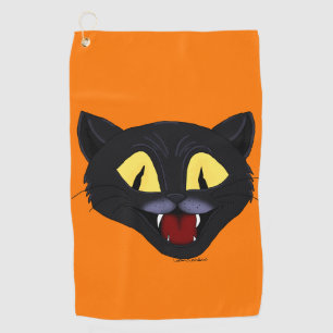 Halloween Black Cat Golf Towel