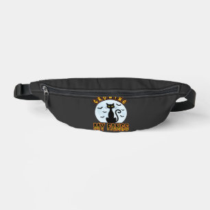 Halloween Black Cat Growing My Fangs Design Bum Bags