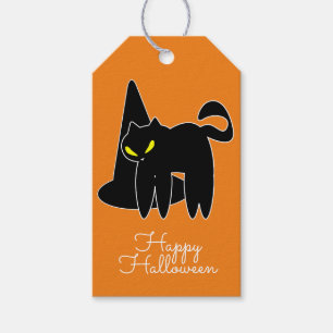 Halloween Black Cat Hat Trick or Treat Candy Gift Tags