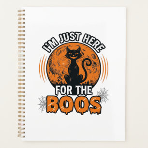 Halloween Black Cat Here For The Boos Vintage Shir Planner