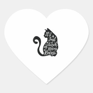 Halloween Black Cat It's Just A Bunch Of hocus Poc Heart Sticker