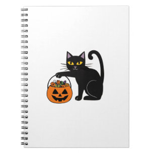 Halloween Black Cat Jack O' Lantern Pumpkin Sweet Notebook