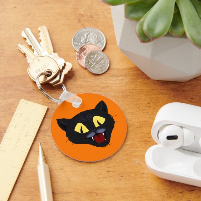 Halloween Black Cat Key Ring (Desk)