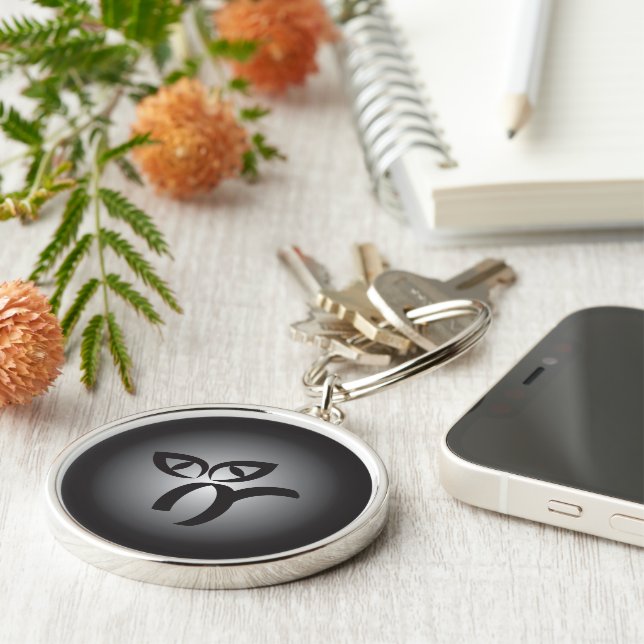 Halloween Black Cat Key Ring (Side)