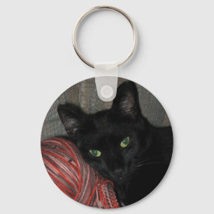 Halloween Black Cat Key Ring