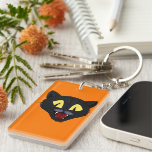 Halloween Black Cat Key Ring
