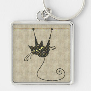 Halloween Black Cat Keychain