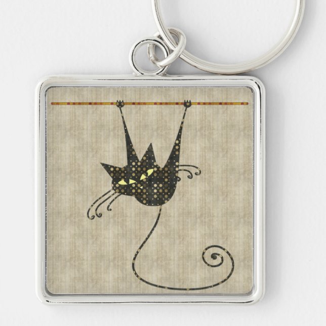 Halloween Black Cat  Keychain (Front)