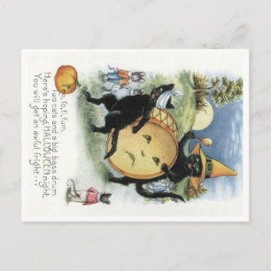 Halloween Black Cat Kitten Mice Mouse Postcard