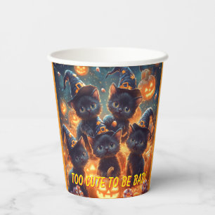 Halloween Black Cat Kittens Paper Cups