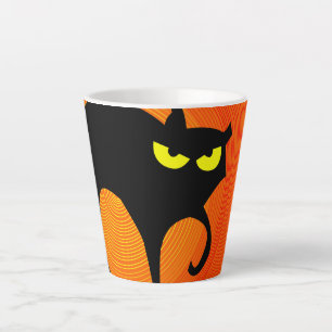 Halloween Black Cat Latte Mug